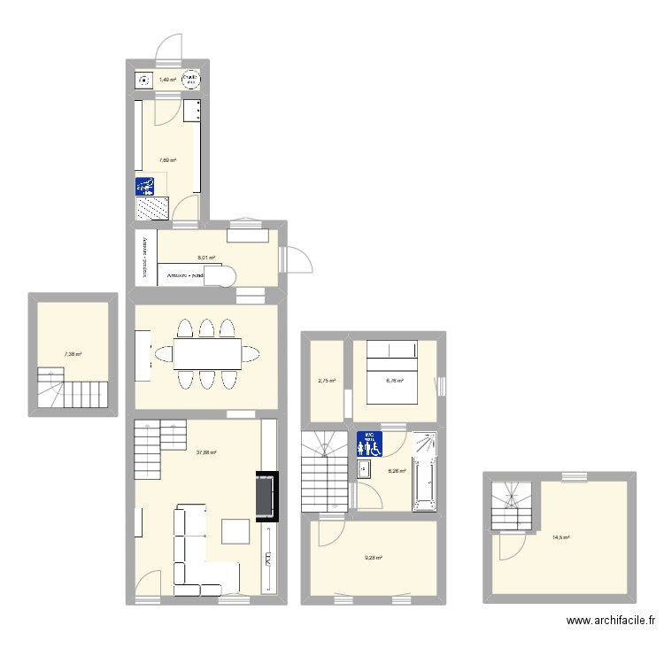 maison marine. Plan de 10 pièces et 102 m2