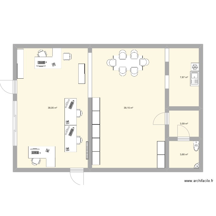 numero 1. Plan de 5 pièces et 92 m2