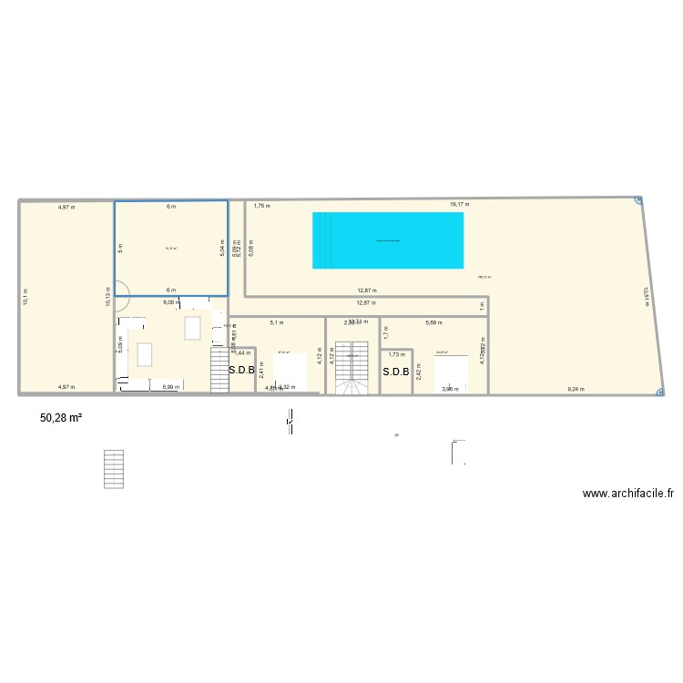 VILLA  L SOUS SOL. Plan de 9 pièces et 340 m2