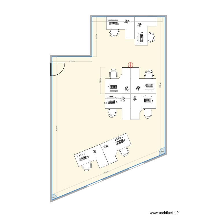 amenagement greffe. Plan de 1 pièce et 65 m2