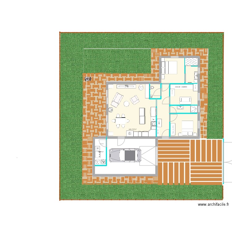 maison 85/34. Plan de 1 pièce et 5 m2