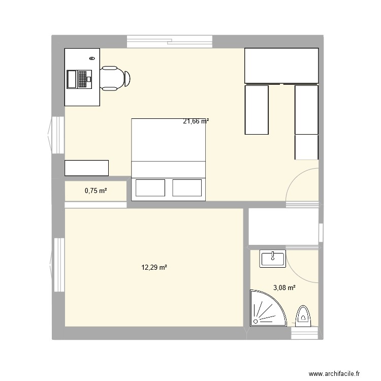 extension2024. Plan de 4 pièces et 38 m2