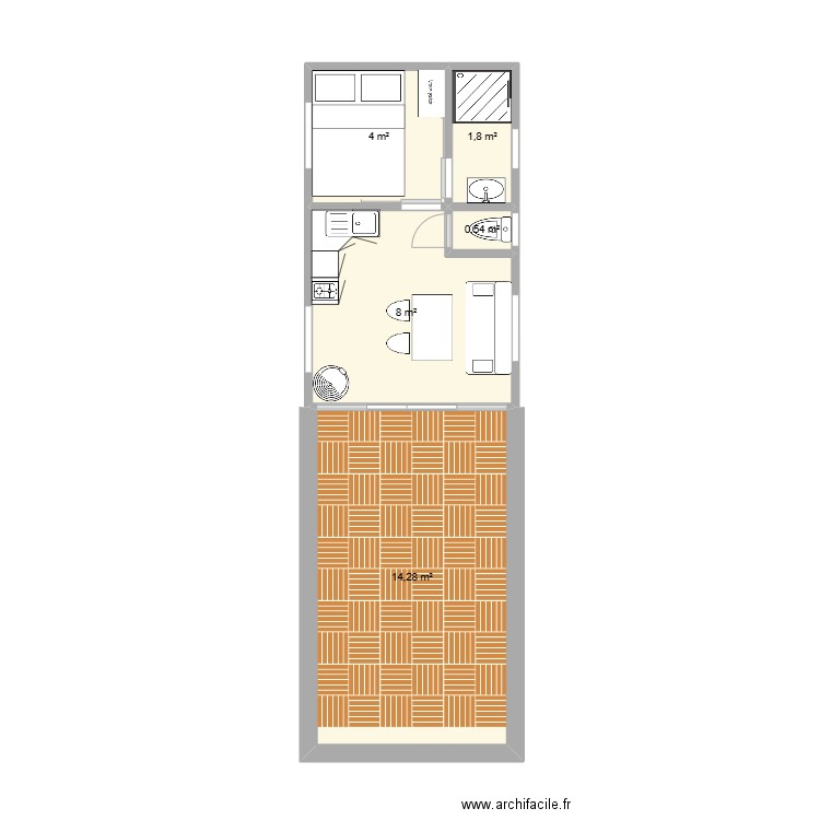 Toue. Plan de 5 pièces et 29 m2