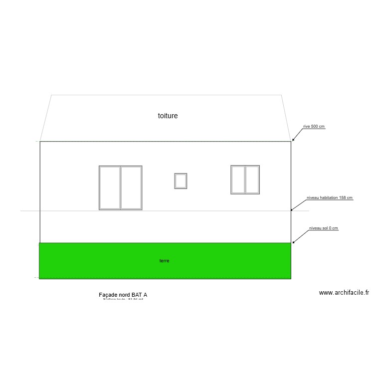 NOUVEAU BAT A  facade nord. Plan de 0 pièce et 0 m2