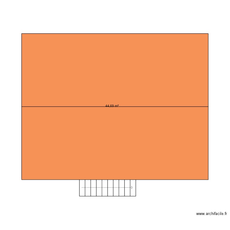 OG - 250 rdm. Plan de 1 pièce et 45 m2