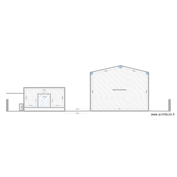 Coté. Plan de 5 pièces et 81 m2