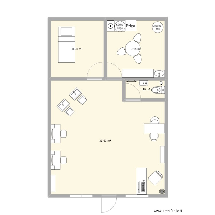 salon de coiffure. Plan de 0 pièce et 0 m2