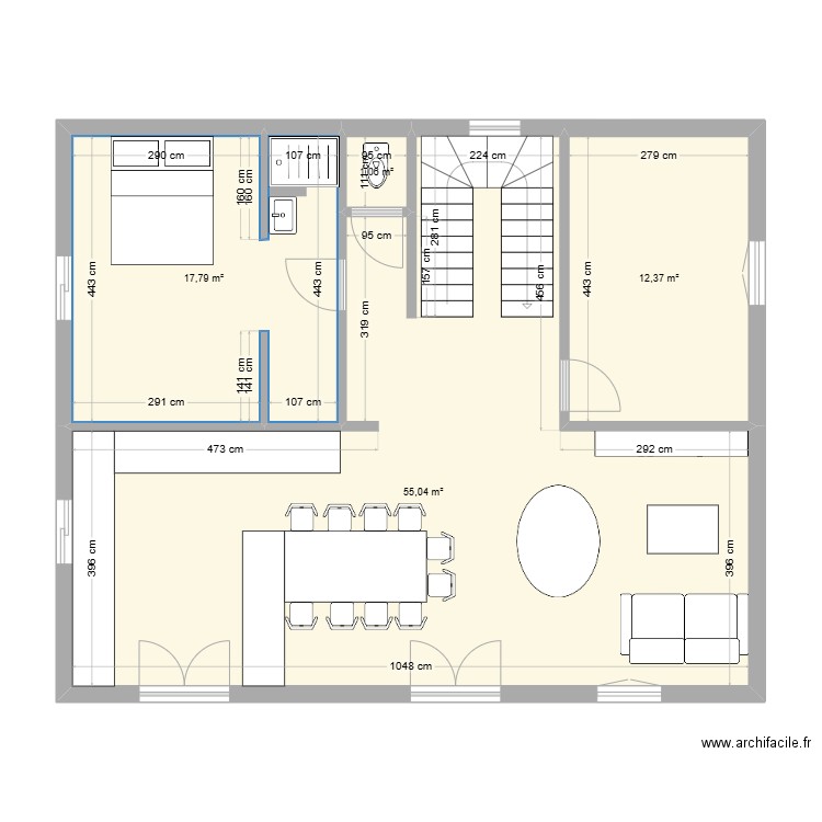 étage Lamanon V2. Plan de 4 pièces et 86 m2