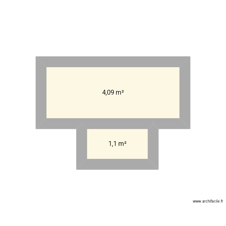 Aym. Plan de 2 pièces et 5 m2