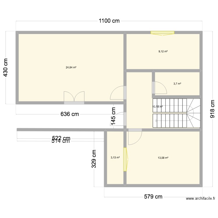 MITENDI 1ET. Plan de 6 pièces et 65 m2