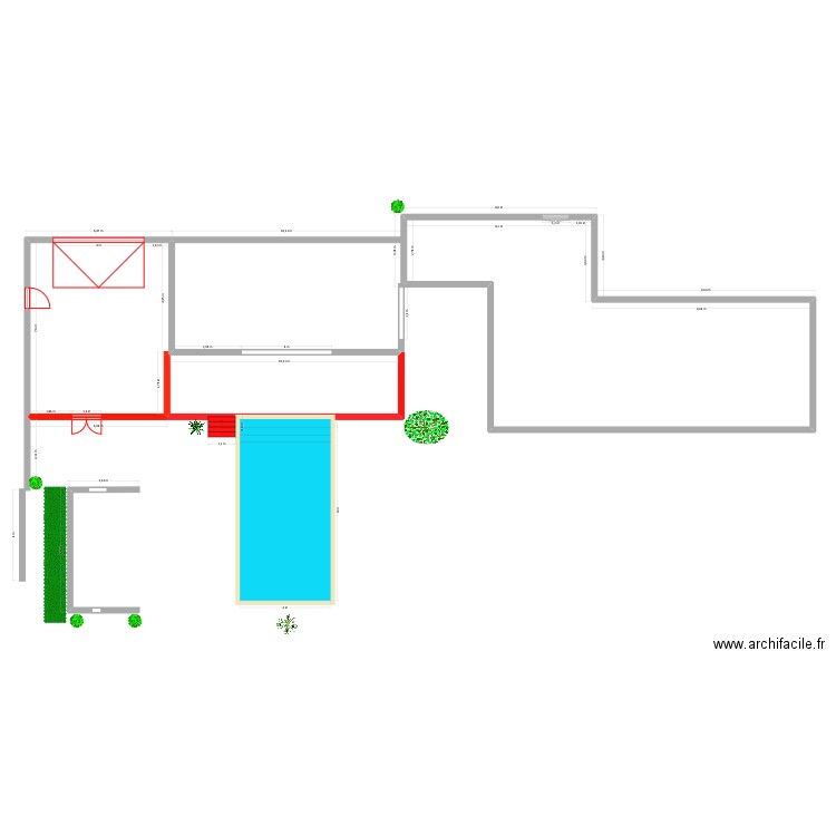 Villa. Plan de 2 pièces et 177 m2