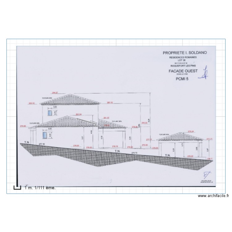 SOLDANO - FACADE SUD PANNEAUX. Plan de 0 pièce et 0 m2