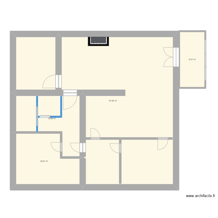 Lamothe RDC. Plan de 4 pièces et 139 m2