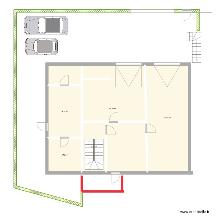 HOLLYMOON. Plan de 5 pièces et 120 m2