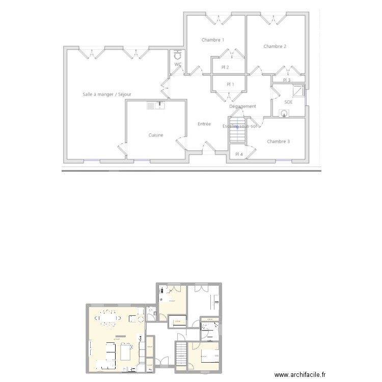 Breg. Plan de 8 pièces et 72 m2