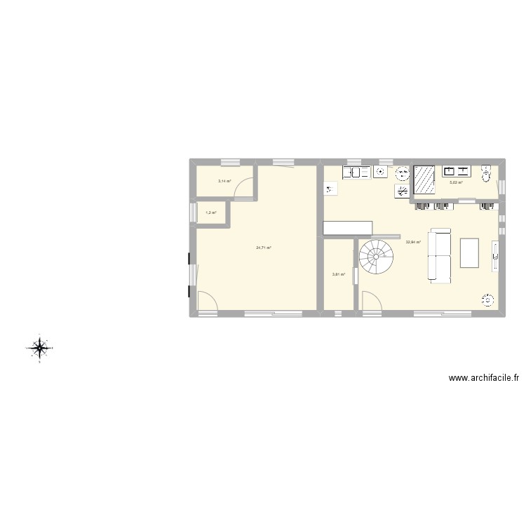 Maison. Plan de 12 pièces et 141 m2