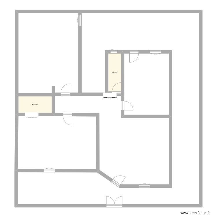 boumhel. Plan de 2 pièces et 8 m2