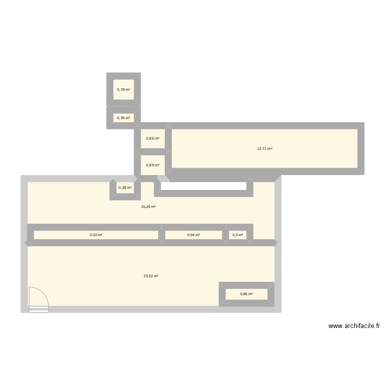 marie. Plan de 12 pièces et 61 m2