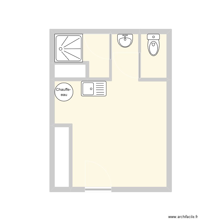 Ilot 1. Plan de 5 pièces et 16 m2