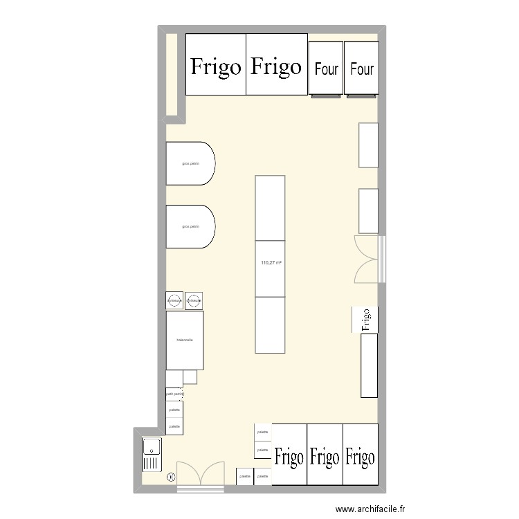 plan boulangerie maxime. Plan de 1 pièce et 110 m2