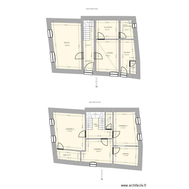 HENNUYER TX LOURD. Plan de 13 pièces et 119 m2