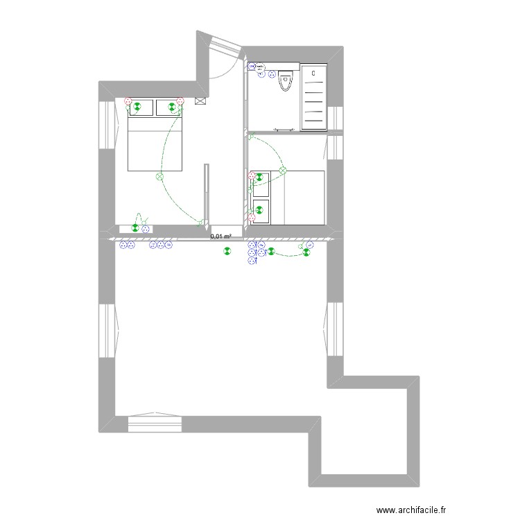 SCI Cézembre. Plan de 5 pièces et 49 m2