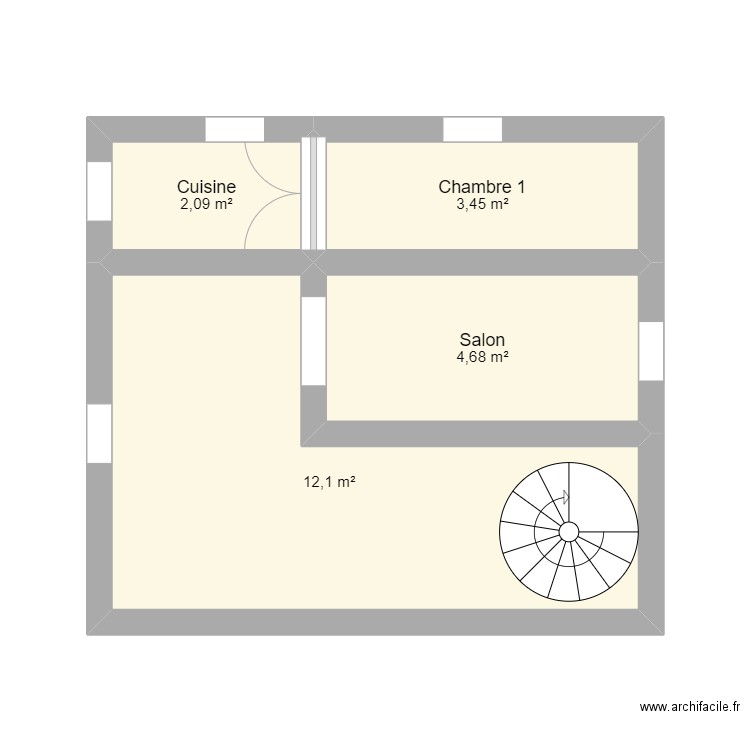 Plan ArchiFacile. Plan de 4 pièces et 22 m2