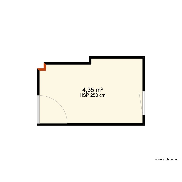 SDB cité Py vierge. Plan de 1 pièce et 4 m2