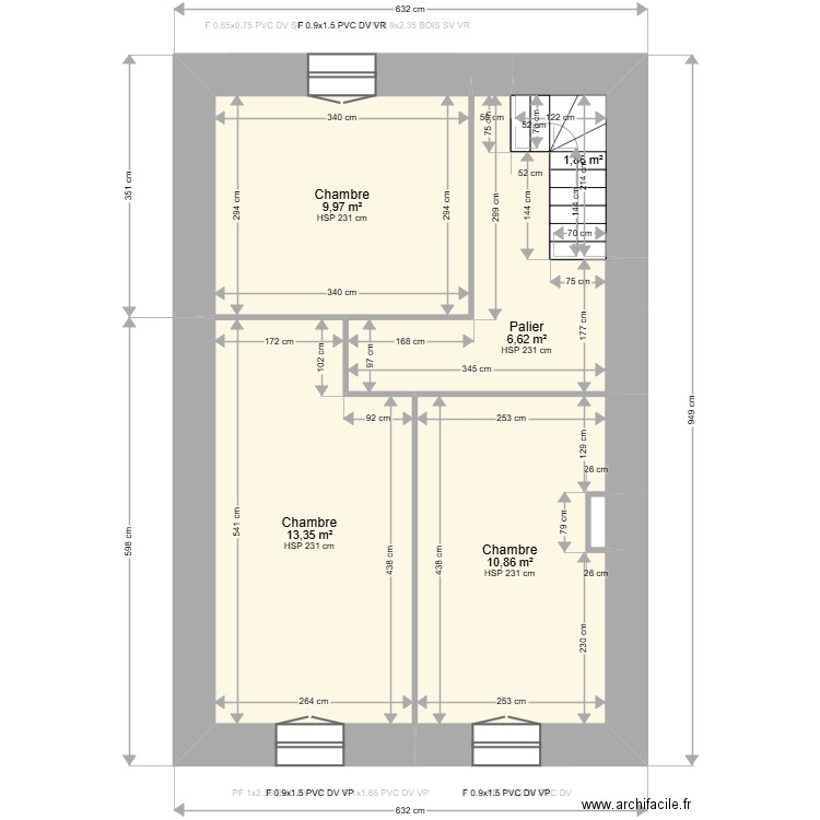 ML24018557 . Plan de 11 pièces et 84 m2