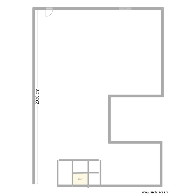 Farlede. Plan de 1 pièce et 2 m2