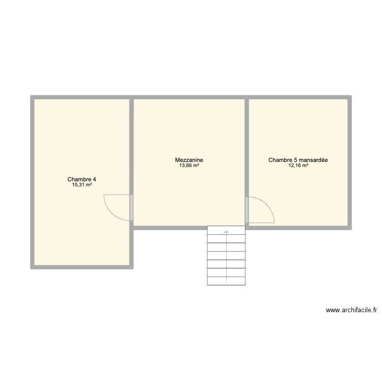 BM R+2. Plan de 3 pièces et 41 m2