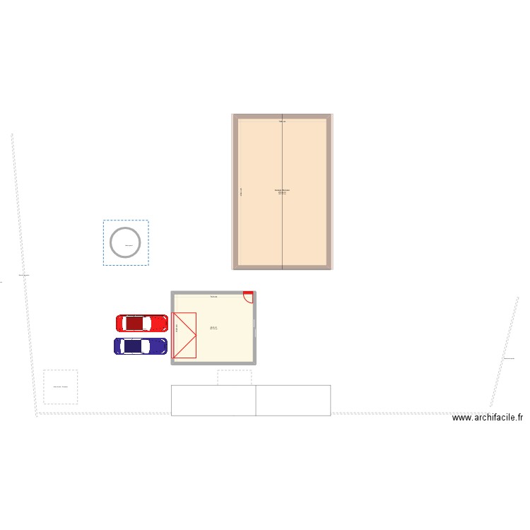 garage Miecaze 2. Plan de 2 pièces et 148 m2