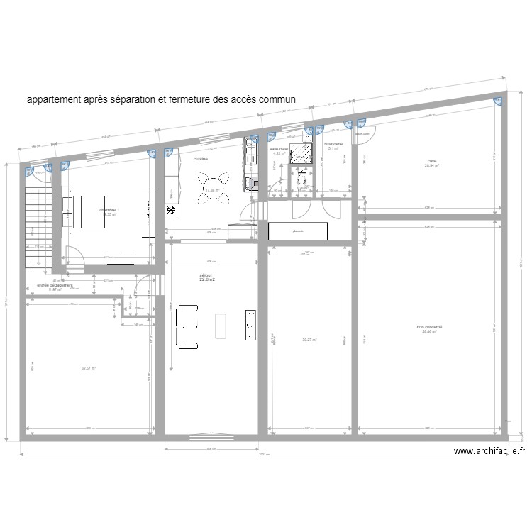 appartement soetrich modif 2. Plan de 10 pièces et 210 m2