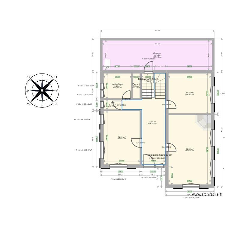 ML24016006. Plan de 14 pièces et 124 m2