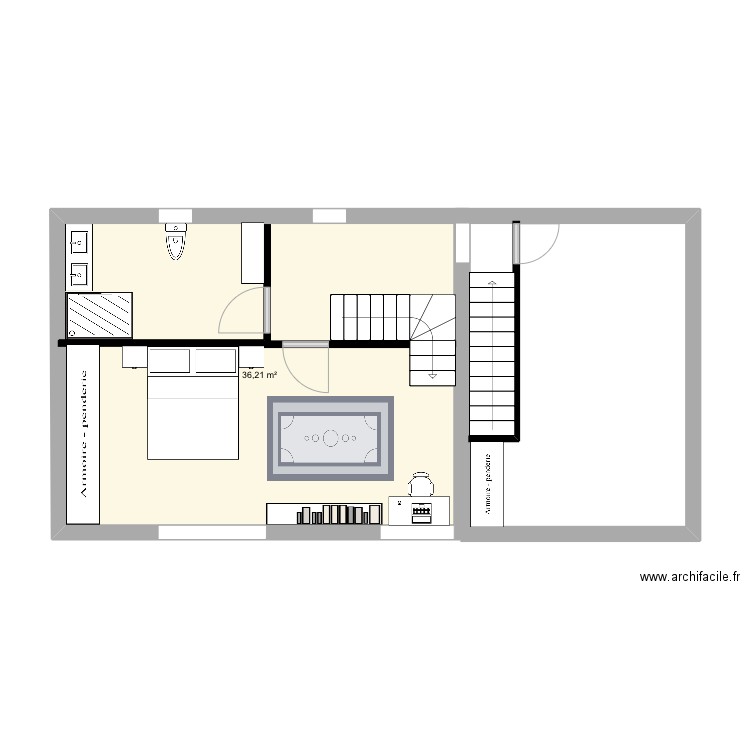 Final 1. Plan de 1 pièce et 36 m2