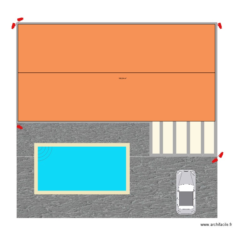 Caméra. Plan de 1 pièce et 166 m2