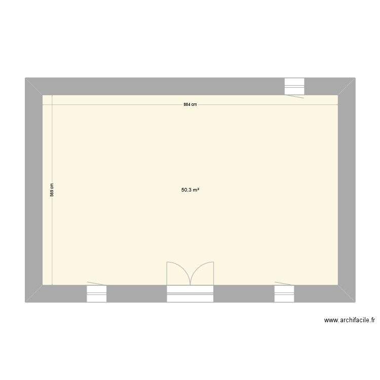 Maison. Plan de 1 pièce et 50 m2