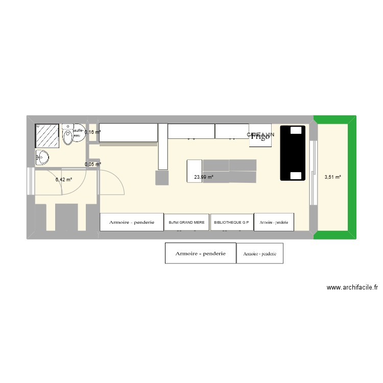 APPARTEMENT 23. Plan de 5 pièces et 34 m2