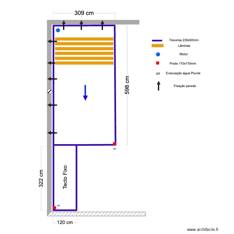 PAULO SOUSA Cabanas de tavira. Plan de 2 pièces et 21 m2