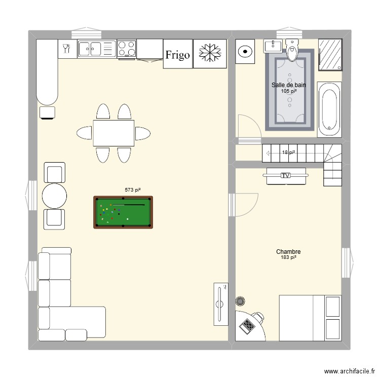 Maison - Numeratie . Plan de 4 pièces et 82 m2