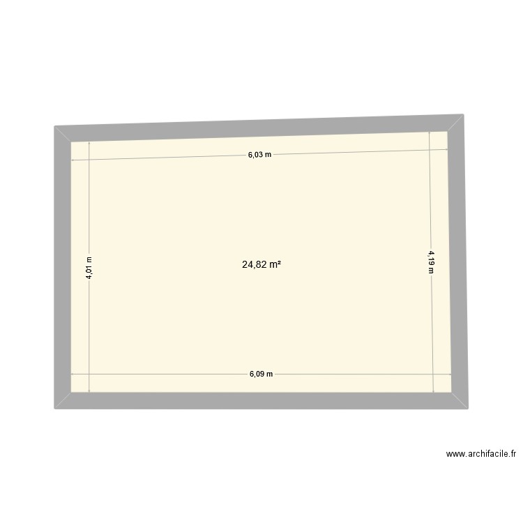 SALON. Plan de 1 pièce et 25 m2