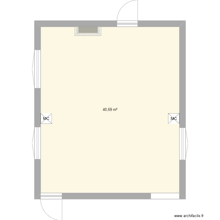 Premontre. Plan de 1 pièce et 41 m2