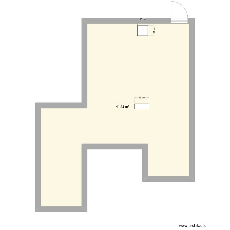 local à vélos. Plan de 1 pièce et 41 m2