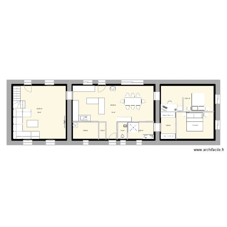 projet 2. Plan de 22 pièces et 416 m2