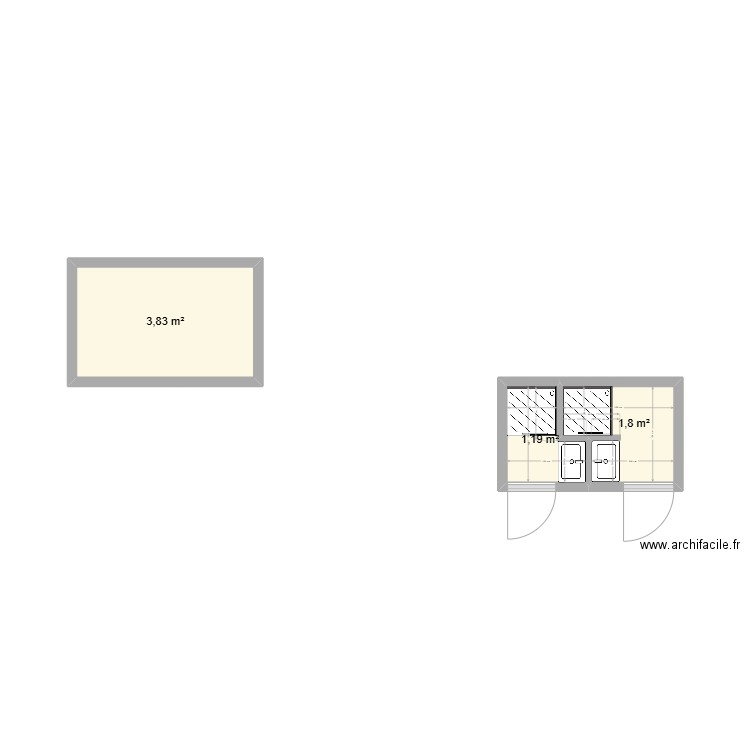 BARAKAT. Plan de 3 pièces et 7 m2