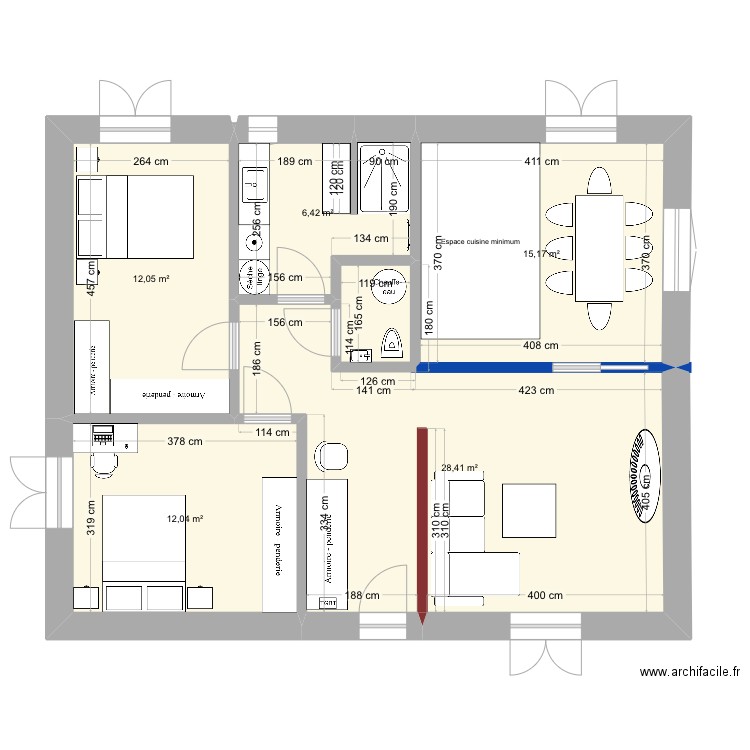 maison idée 2. Plan de 5 pièces et 74 m2