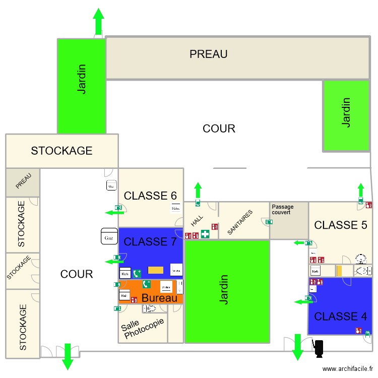 SMK ELEMENTAIRE. Plan de 23 pièces et 2947 m2