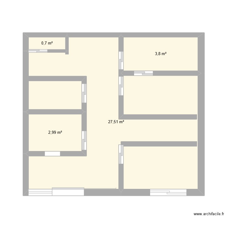 dossier vente. Plan de 4 pièces et 35 m2