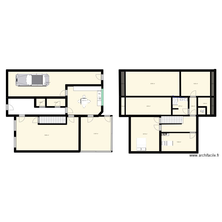 Daussois. Plan de 19 pièces et 240 m2