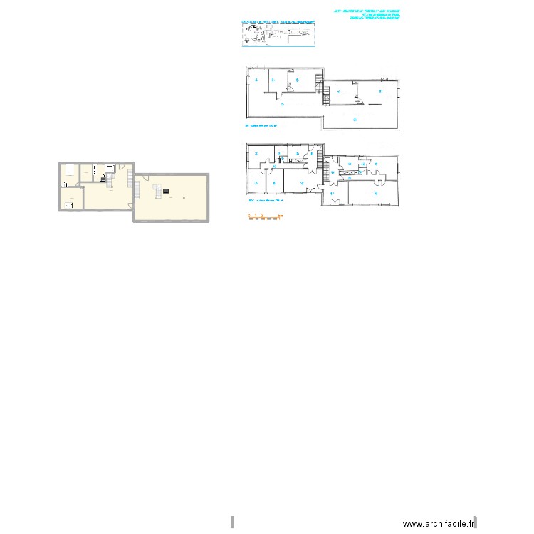 La huniere. Plan de 6 pièces et 178 m2